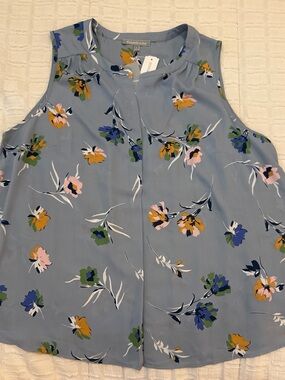 Daniel Rainn Justina Pleat Detail Blouse 2X  Floral Sleeveless NWT Stitch Fix
